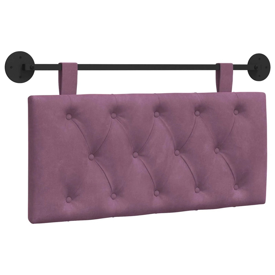 vidaXL Wandmontiertes Polsterpaneel aus Samt in Lila, B/H/T: 100 x 55 x 7 cm - Bild 2