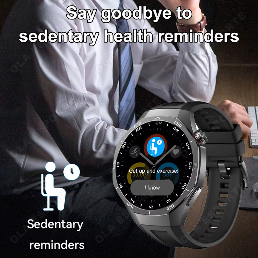 Ola Esporte HW12 Smartwatch für Herren mit AMOLED-Display, GPS-Tracking, Kompass und Bluetooth-Anruffunktion, IP68 wasserdicht, Farbe: Schwarz - Bild 4