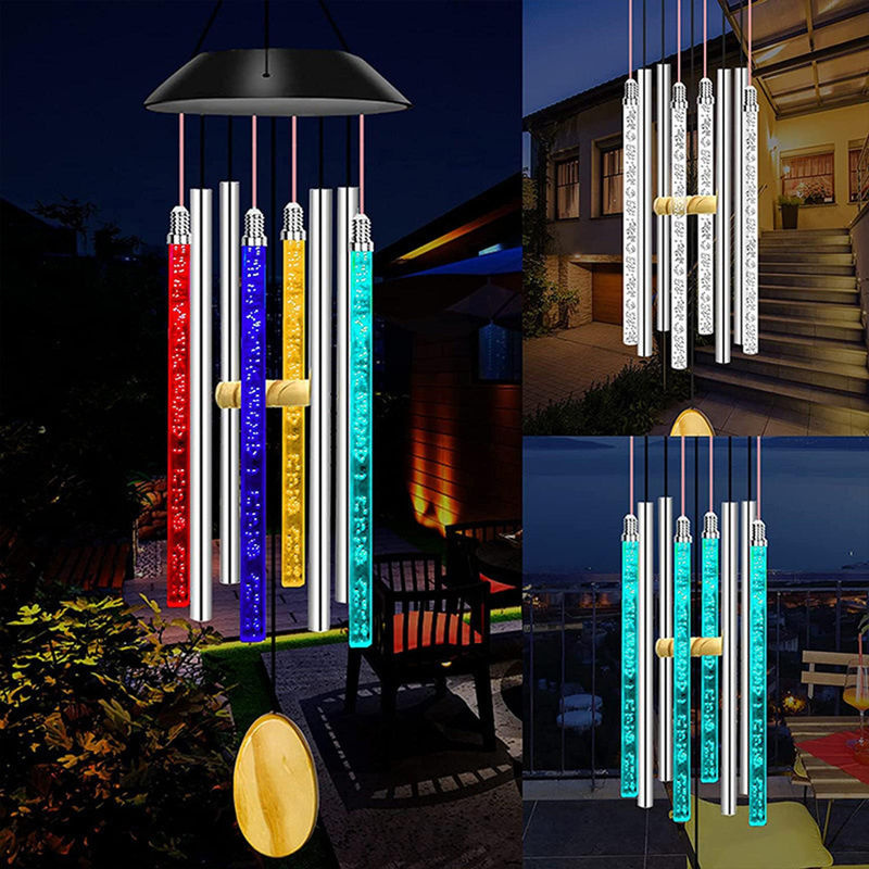 TOMTOP JMS Solar Wind Chime Acryl Blasen Zauberstab mit Umgebungslicht in Weiß und Transparent für Terrasse und Außenbereich - Bild 6