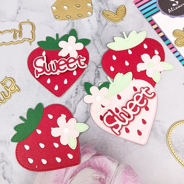 Alinacutle Erdbeer Metall-Stanzform für Bastelarbeiten, Scrapbooking und DIY-Grußkarten - Bild 1