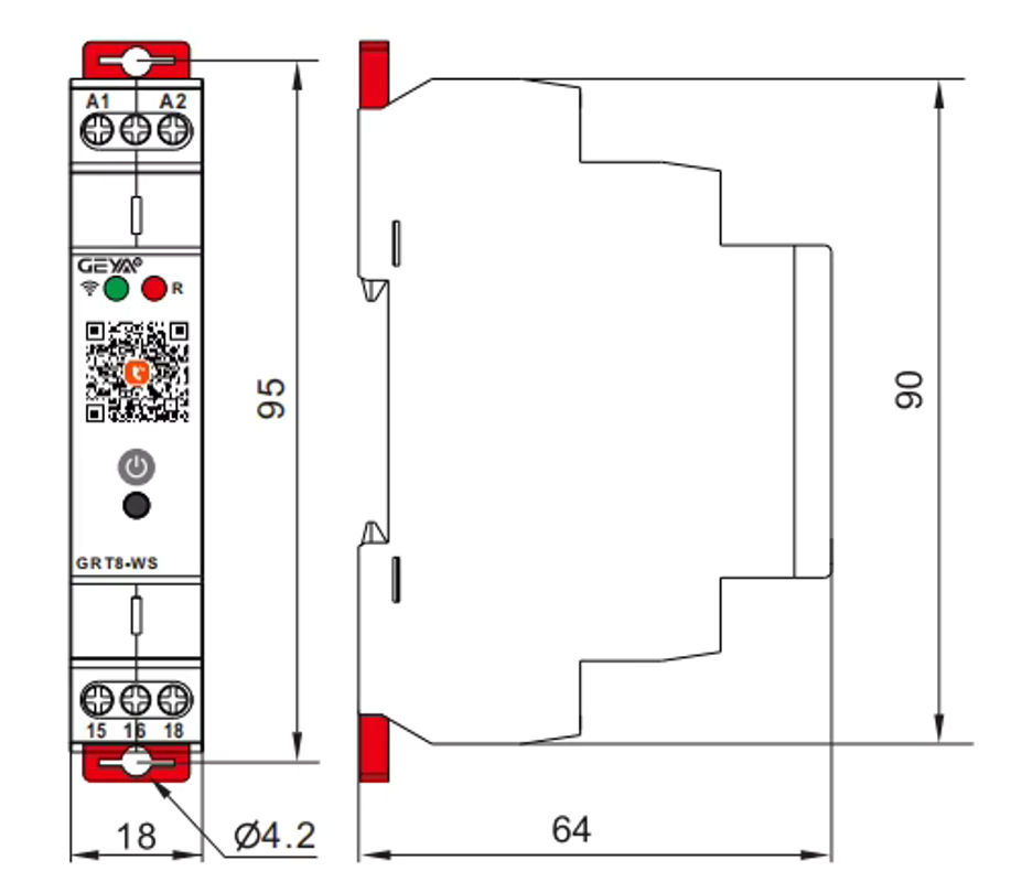 GEYA GRT8-WS Tuya WiFi Zeitsteuerungsschalter Smart Home Zeitrelais in Weiß, 16A AC/DC 110-240V - Bild 3