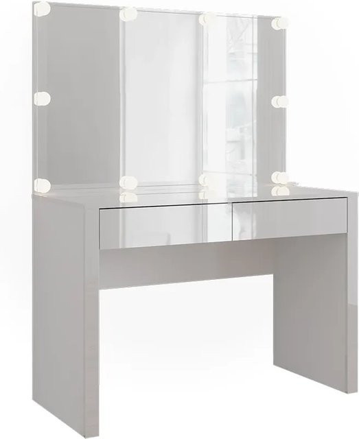 Vicco Schminktisch Annabelle Weiß Hochglanz mit Spiegel und LED-Beleuchtung Breite: 110 cm - Bild 1