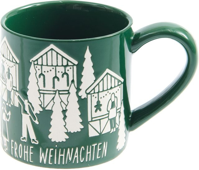 Rico Design Porzellan Tasse Weihnachtsmarkt Grün - Bild 1