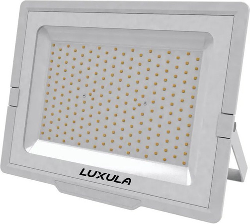 LUXULA LED Fluter Strahler 200W 20000lm 4000K Neutralweiß Weiß IP65 IK06 für Außenbereich aus Aluminium und Glas