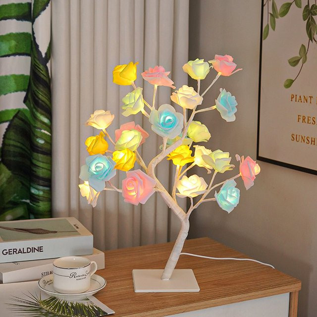 SHENZHITECH LED Lichterkette mit Rosen-Design, USB-betrieben, Farben: Rot und Mehrfarbig - Bild 1