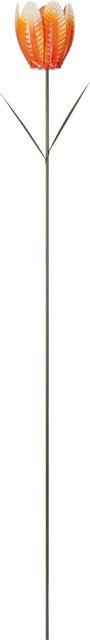 Gartenstecker Tulpe aus Eisen in Orange, Höhe: 95 cm, Durchmesser: 8 cm - Bild 1