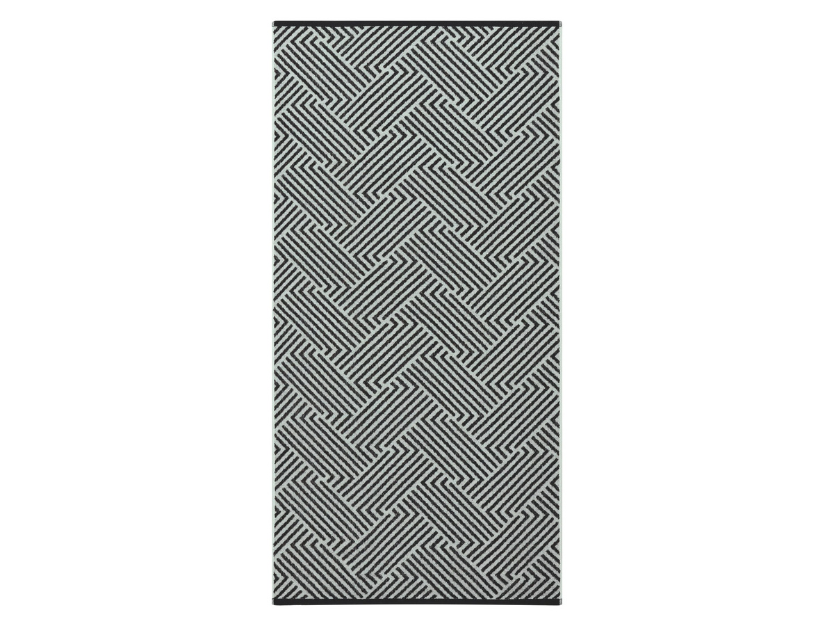 LIVARNO Frottier-Duschtuch aus Baumwolle, Gemustert, Schwarz/Beige, B: 70 cm, L: 140 cm - Bild 2