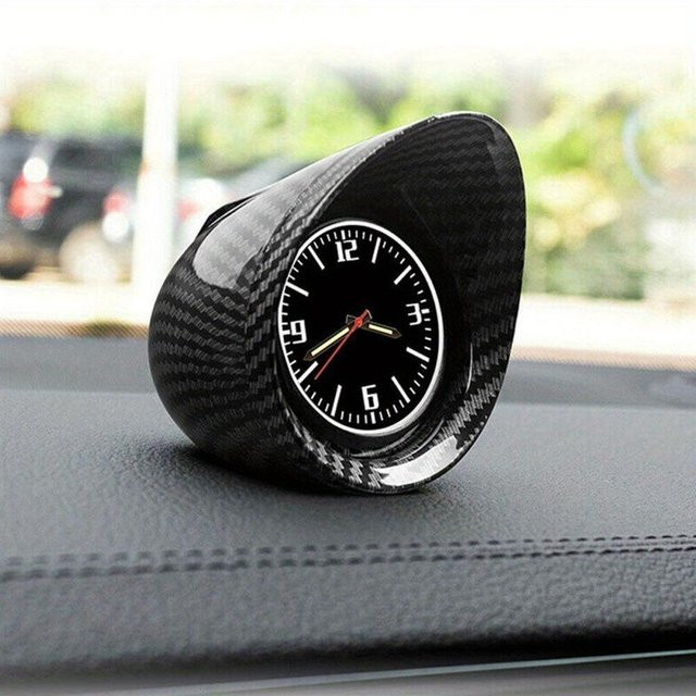 Sea of Star Leuchtende Elektronische Quarzuhr für das Auto Dashboard im Carbon-Faser-Design, Schwarz - Bild 1