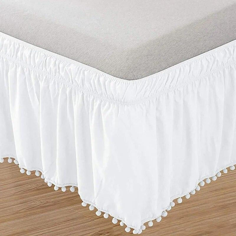 Bettvolant Your Warm Home mit Quasten und elastischem Band in Schwarz, B/T/H: 120 x 200 x 40 cm - Bild 2