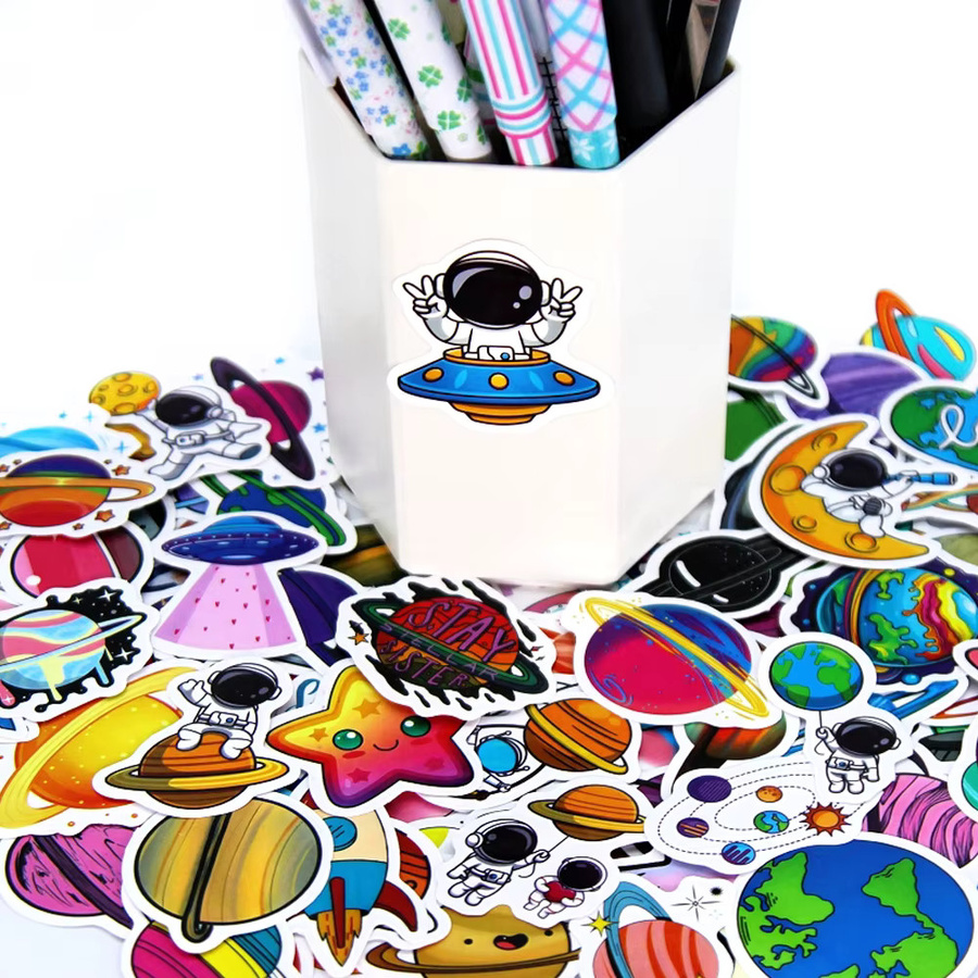 LOLEDE Kawaii Aufkleber Set mit Weltraum- und Planetenmotiven in Multicolour für Scrapbooking und Bürobedarf - Bild 4