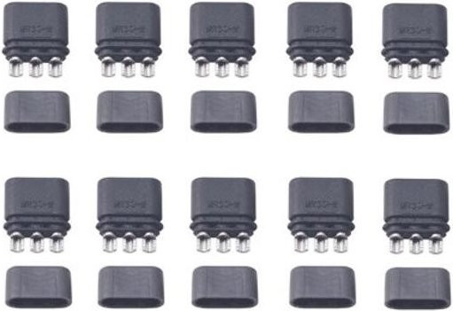 YUNIQUE EUROPE 10 Paar MR30 Stecker aus vernickeltem Metall in Schwarz für RC LiPo Akku und Regler (ESC) - Bild 1