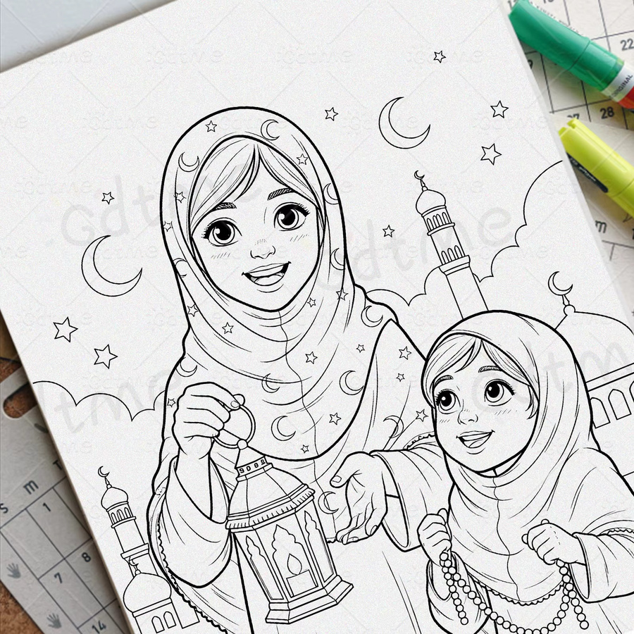 Ramadan Bold-easy Malbuch für Erwachsene mit niedlichen Mustern in Multicolor - Bild 4
