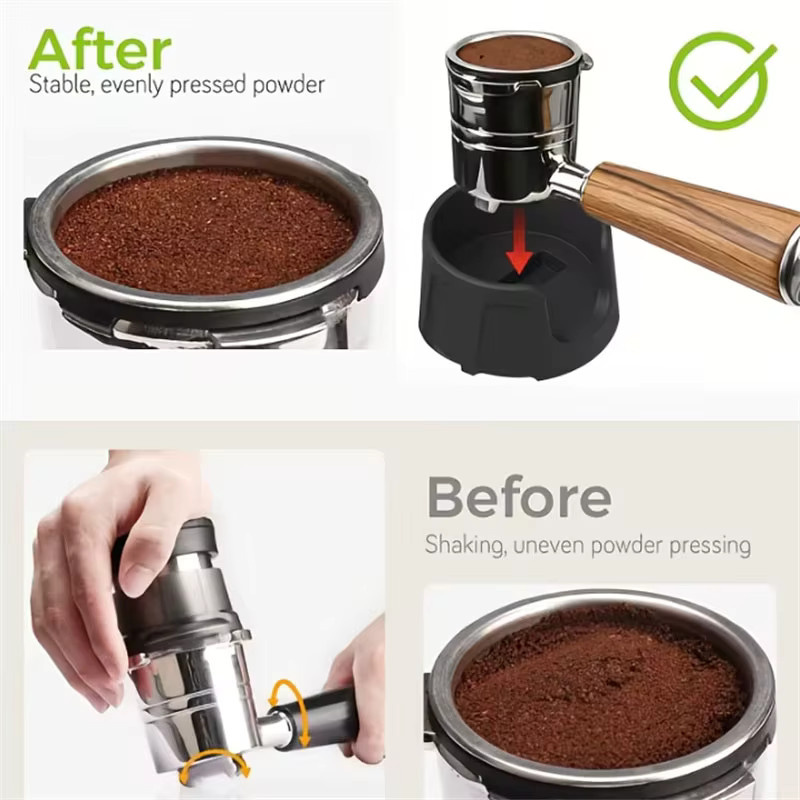 Ninja Silikon-Kaffeestampfer-Basis für Espresso ES601/ES701, Rutschfeste Tampingstation und Siebträgerhalter, Schwarz - Bild 3