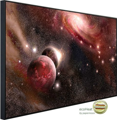 papermoon Infrarotheizung EcoHeat universum mit Planeten in bunt mit Matt-Effekt, App-Steuerung und Überhitzungsschutz - Bild 1