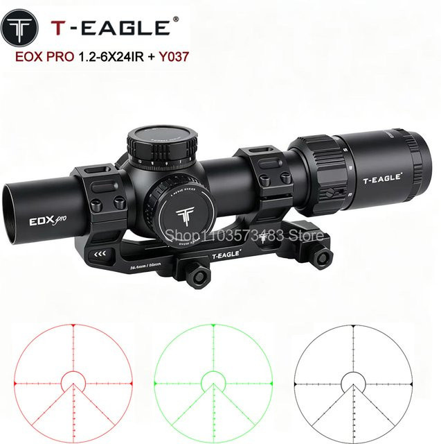 T-Eagle EOX PRO 1.2-6X24IR SFP Kompakt-Zielfernrohr mit Beleuchtung in Schwarz - Bild 1
