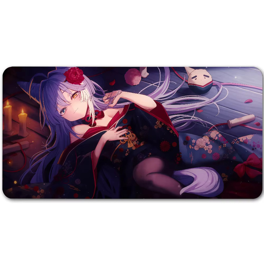 Großes Gamer-Mauspad T-Tenko Shibuki Mädchen Design, rutschfeste Schreibtischunterlage in Multicolour für PC und Laptop - Bild 7