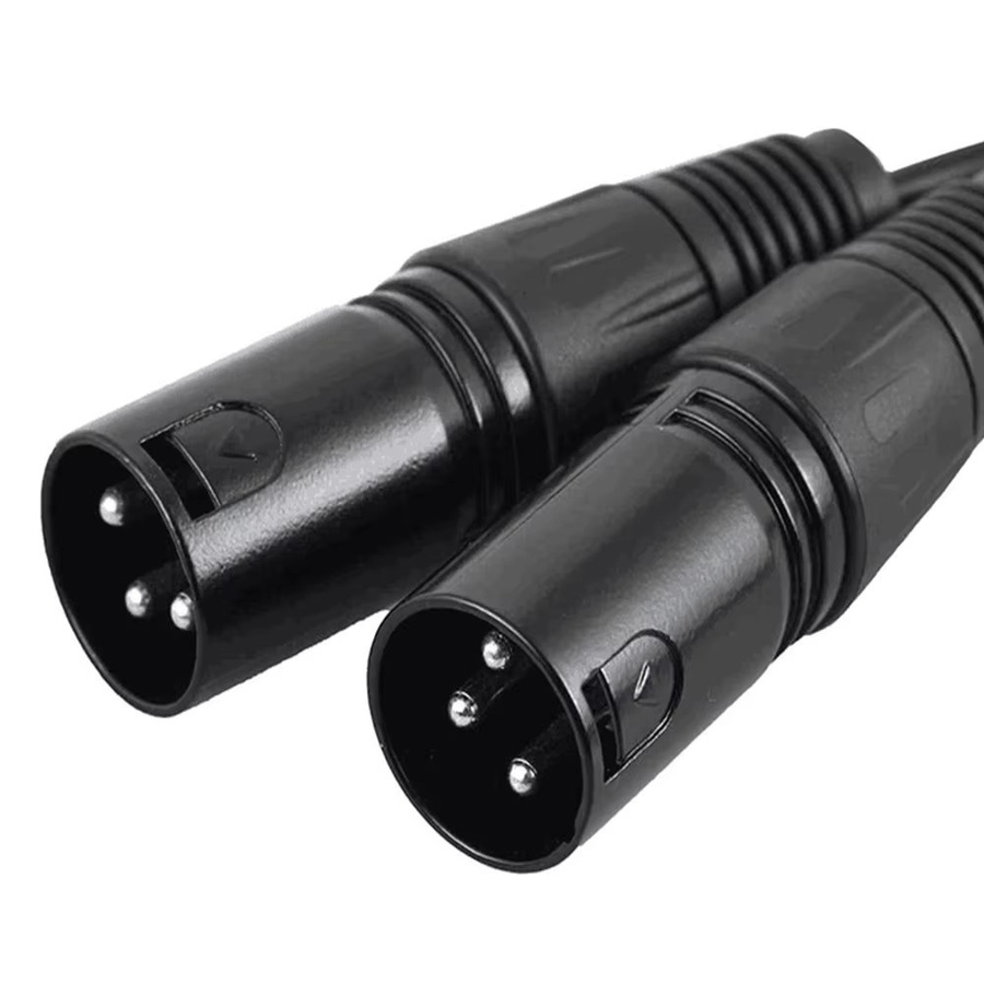 BSN Mikrofon- und Leistungsverstärkungskabel mit 3,5-mm-Dual-Cannon-Stecker und 1/2-Zoll-Cannon-Stecker in Schwarz - Bild 3