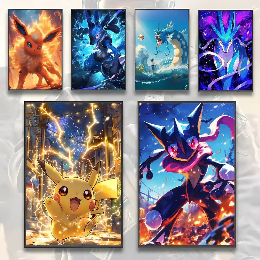 Bandai Pokemon Wandkunst Leinwandbild mit Pikachu Mewtwo und Charizard in Mehrfarbig - Bild 4