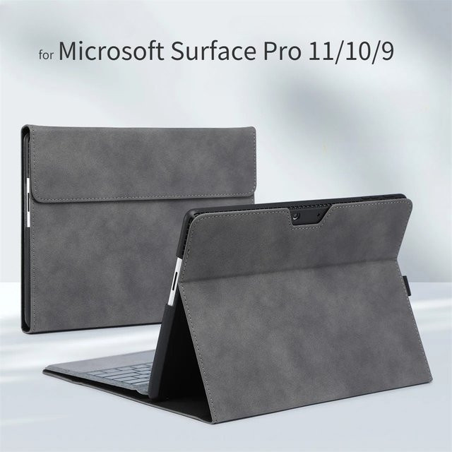 Business Cover Portfolio Case für Microsoft Surface Pro 11, 10 und 9 in Braun mit TPU Shell und Multi-Angle Stand kompatibel mit Tastatur - Bild 1
