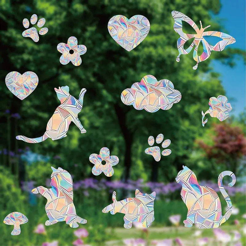 Love Home Garden Regenbogen Schmetterling Fensteraufkleber mit Prismeneffekt, Mehrfarbige Elektrostatische Wanddekoration aus Kunststoff für Fenster und Türen - Bild 1