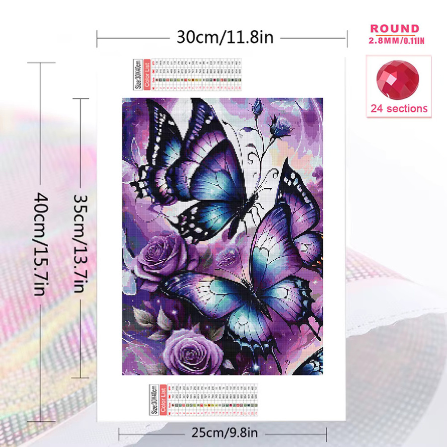 Evershine DIY Diamant Mosaik Schmetterling, Diamant Malerei, Bunt / Mehrfarbig - Bild 2
