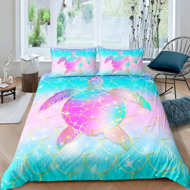 JMG Household Supplies Bettwäsche-Set mit Schildkröten-Print, 3-teilig, Mehrfarbig, B/H: 140 x 200 cm - Bild 1