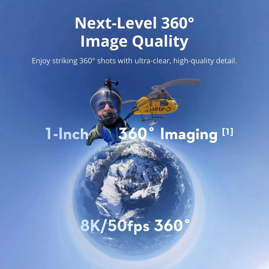 DJI Osmo 360 Standard Bundle 360-Grad-Kamera mit 1 Zoll Objektiv, 8K Video und 120MP Foto in Schwarz - Bild 3