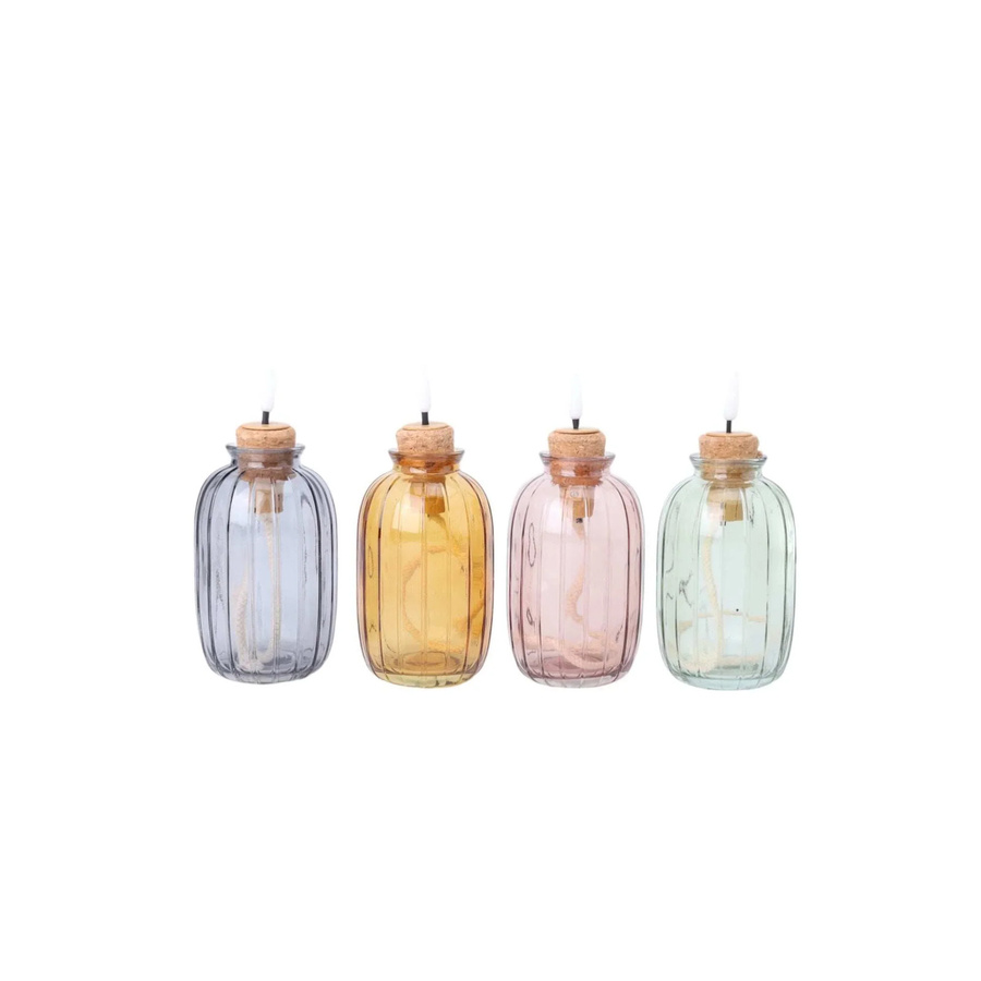 House of Nature Glow Jars LED Außenkerzen Set aus Glas mit Rillenmuster, Multicolor, Höhe: 12 cm - Bild 1