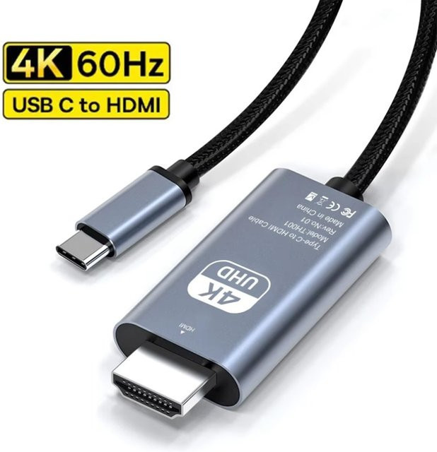 VIKEFON USB-C auf HDMI Adapter Kabel für 4K 60Hz, kompatibel mit iPhone 15, MacBook Air, iPad und Samsung Laptop - Bild 1