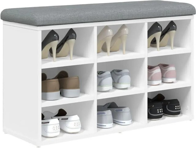 vidaXL Schuhbank Weiß aus Holzwerkstoff B/T/H: 82 x 32 x 50 cm - Bild 1