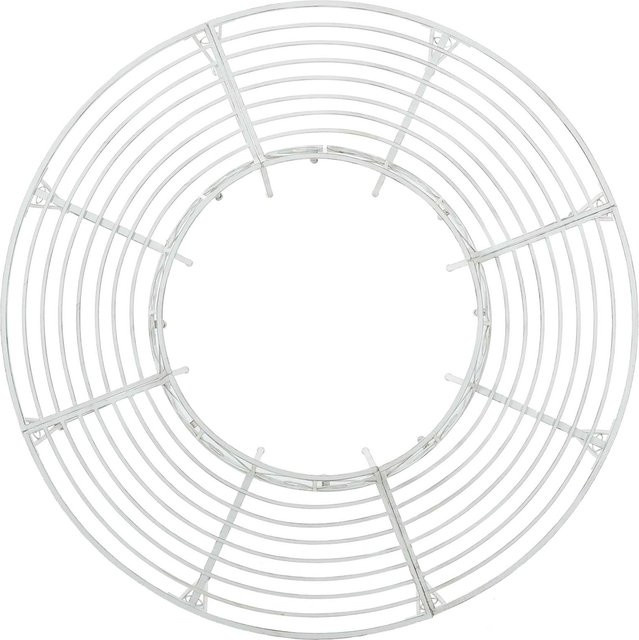 Runde Baumbank für 8 Sitzplätze von VD Home Furnishing aus Stahl in Antikweiß, Durchmesser: 160 cm, Höhe: 89 cm - Bild 1