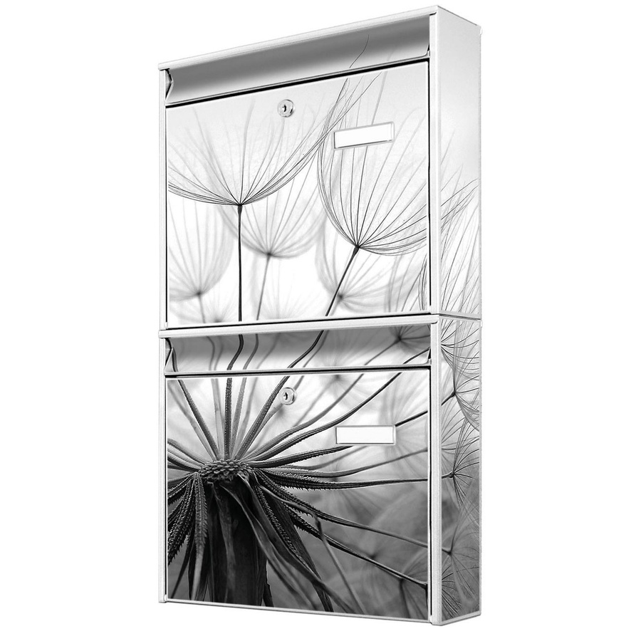 banjado Burg Wächter Briefkastenanlage für Mehrfamilienhäuser weiß mit Pusteblume Motiv, B/H/T: 36,2 x 64,5 x 10 cm - Bild 1