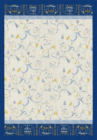 Bassetti Plaid OPLONTIS Decke mit floralem Muster in Blau, Gold und Weiß, Oeko-Tex Standard 100, waschbar bei 40 Grad