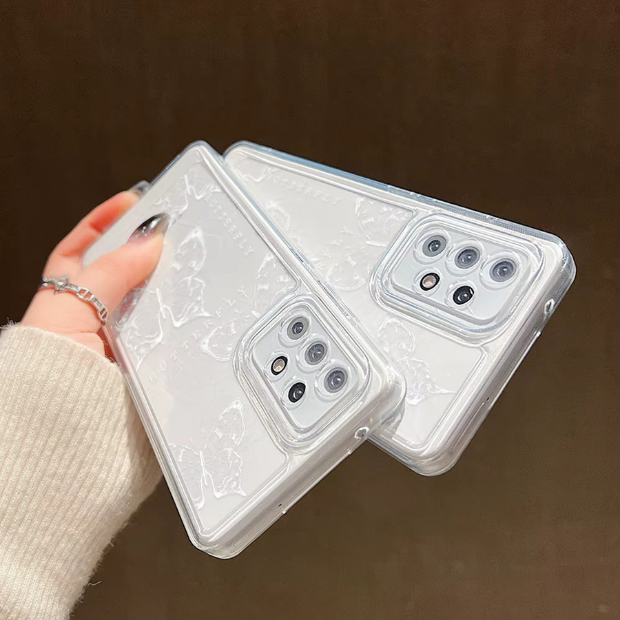 Weiche Samsung Handyhülle mit weißem Schmetterlings-Design für verschiedene Samsung Galaxy Modelle - Bild 3