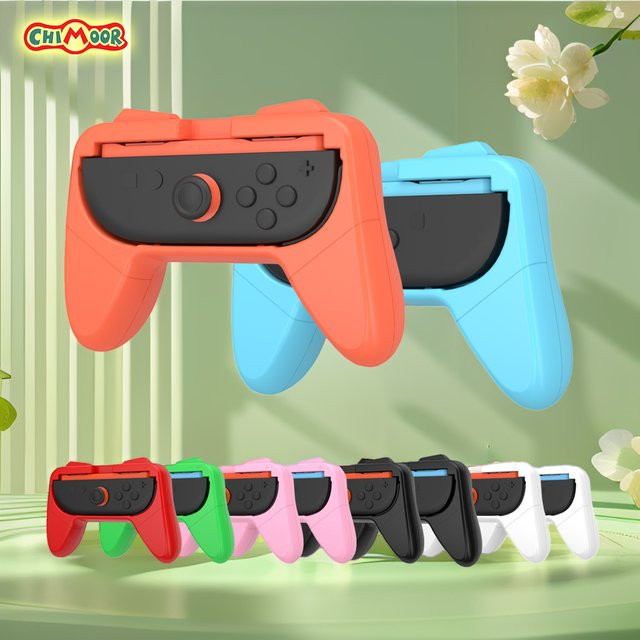 2 Stück ergonomische Griffgriffe für Switch 2 Joy-Con-Controller in Rot und Blau - Bild 1