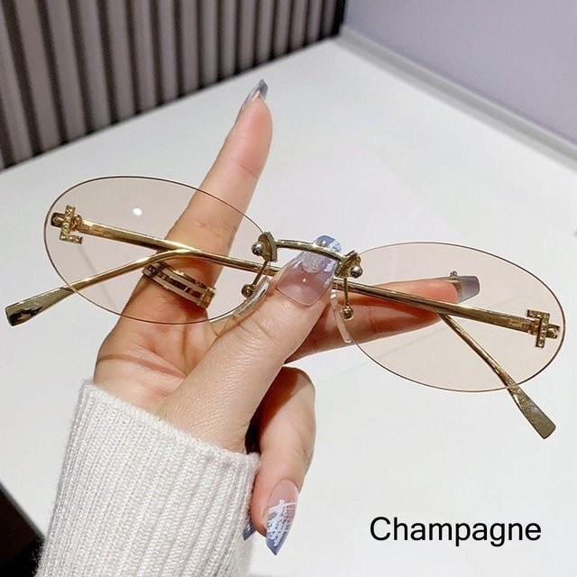 Yiran bag Sonnenbrille, randlos, oval, Metall, Gold, Damen - Bild 1