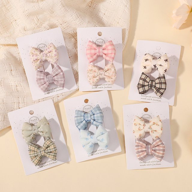 KIDS BOWS Haarspangen mit Schleifen aus Baumwolle, Kinder - Bild 1