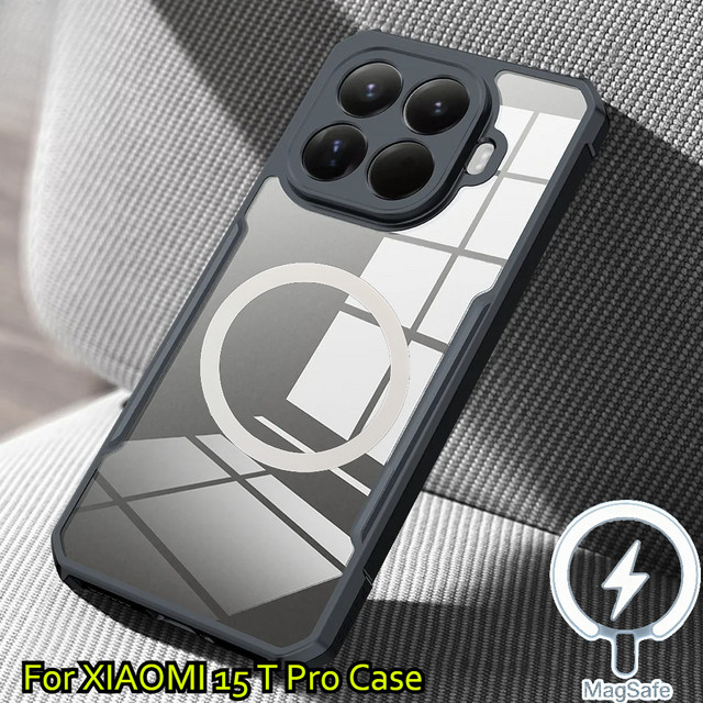 Stoßfeste Handyhülle aus HD-Acryl und TPU für Xiaomi 17 Pro Max, 15T, 14 und 13 Pro Lite Ultra mit Kameraschutz, Farbe: Transparent - Bild 1