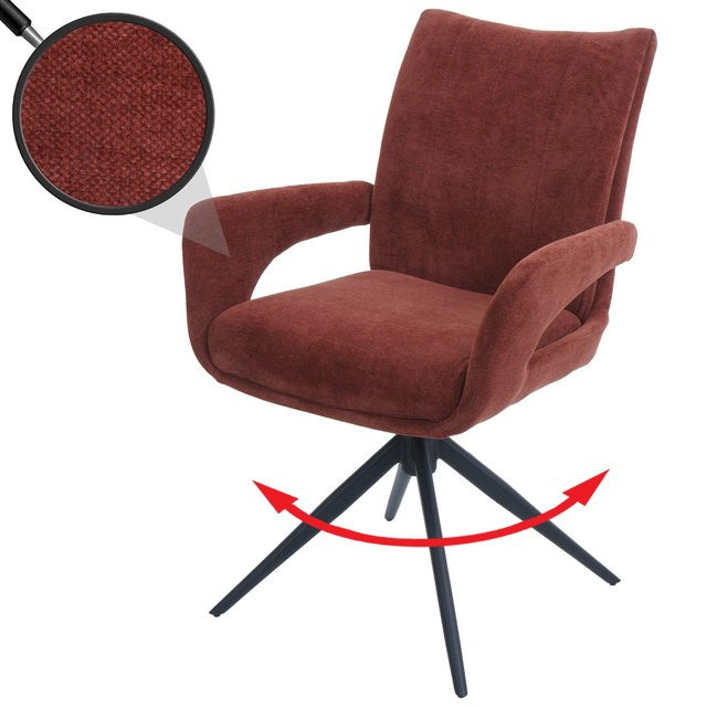 Esszimmerstuhl MCW-O78 in Rotbraun mit Textil Chenille und Auto-Return Funktion - Bild 1