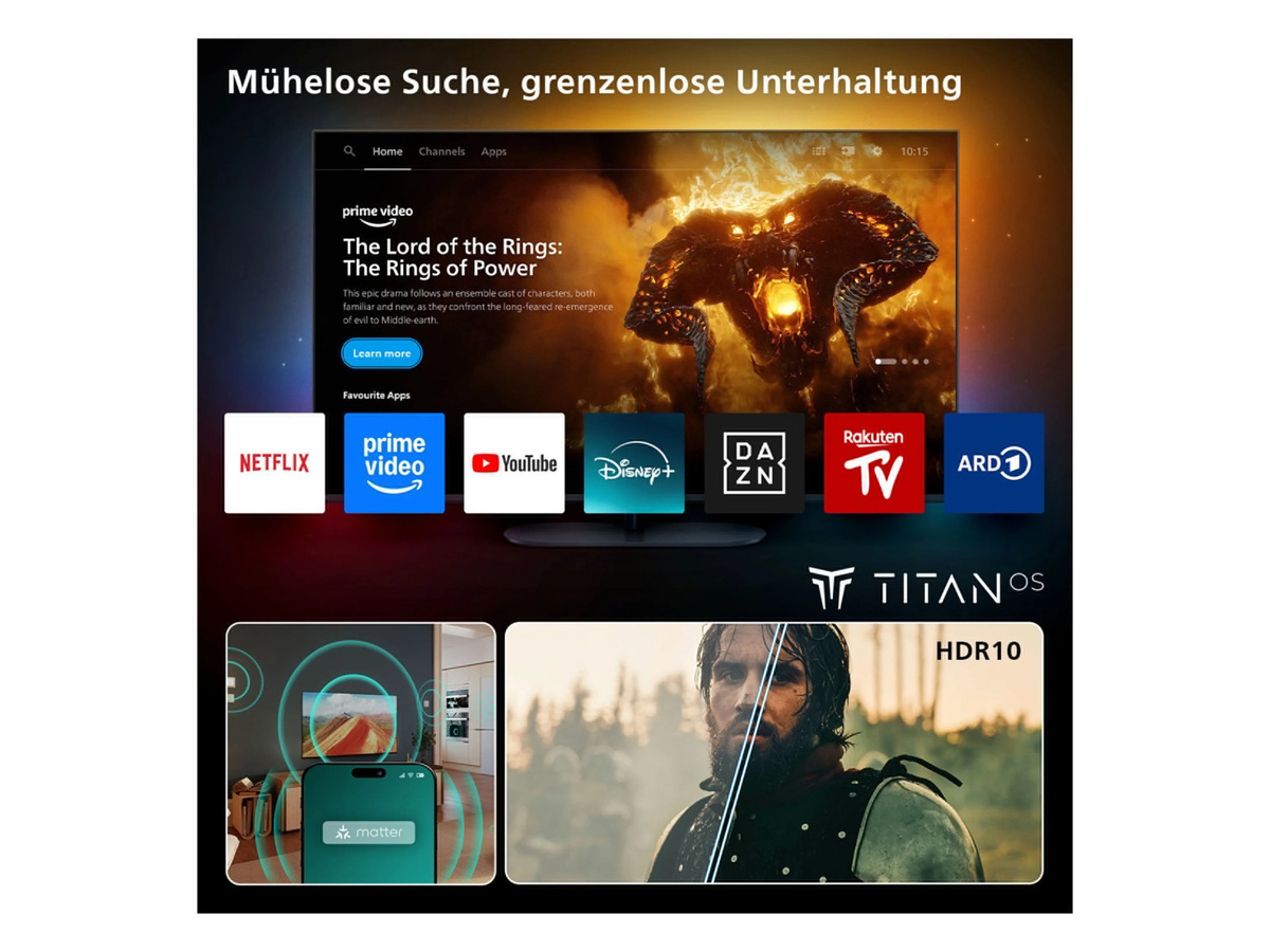 Philips HD Smart TV 32 Zoll PHS6050/12 LED HD Ready in Schwarz - Bild 2