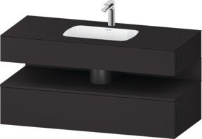 Duravit Qatego Einbauwaschtisch-Möbel-Set in Grau mit Konsole und Nischenunterschrank, B/T/H: 120 x 55 x 60 cm - Bild 1