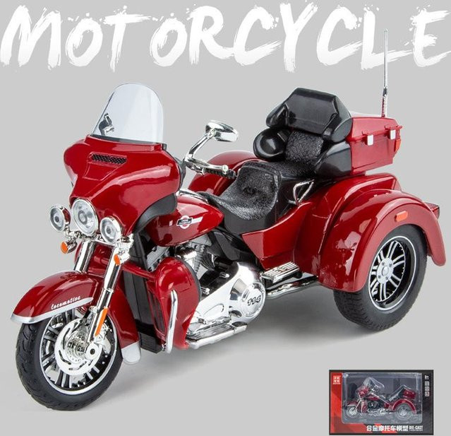 Linyi toy car 1:9 Cvo Tri Glide Motorrad Modell, mit Licht und Sound, ab 18 Jahren - Bild 1