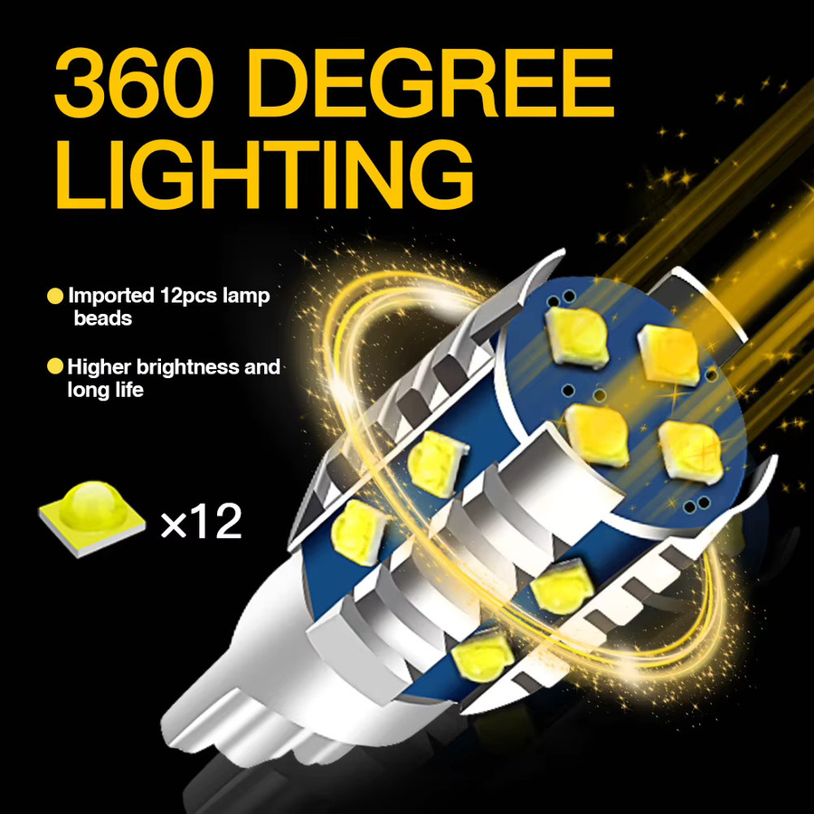 APMATAUTO 2er Set Canbus T15 W16W 921 912 LED Rückleuchten in Weiß 6000K für Auto Rückfahrlicht und Bremslicht 12V - Bild 4