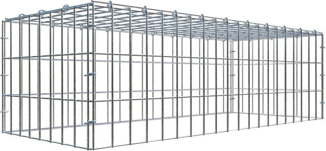 Gabiona C-Ring Anbaukorb Typ 3 aus Draht in Silbergrau, B/T/H: 30 x 40 x 100 cm, Maschenweite 5 x 10 cm - Bild 1
