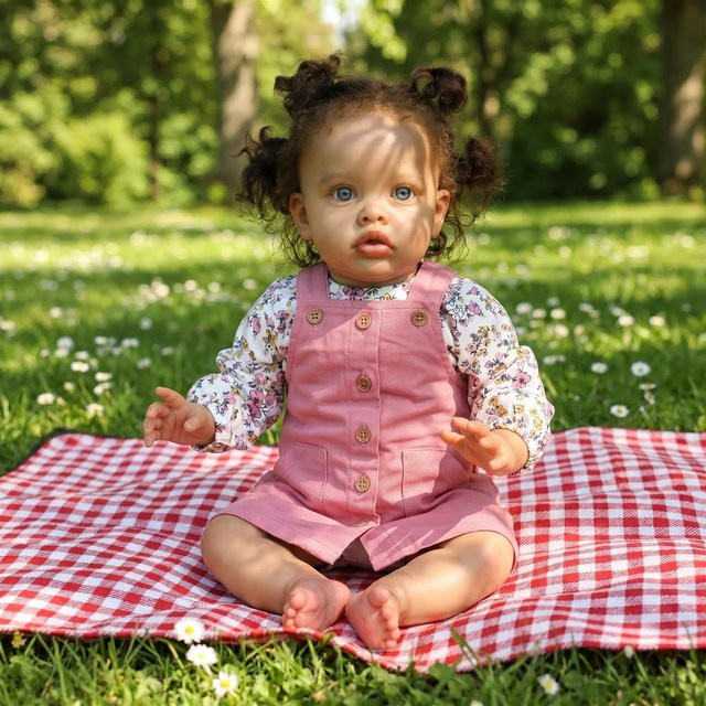 NPK Benjam Reborn Baby-Puppe, Dunkelhäutige Neugeborene Prinzessin, 20-Zoll - Bild 1