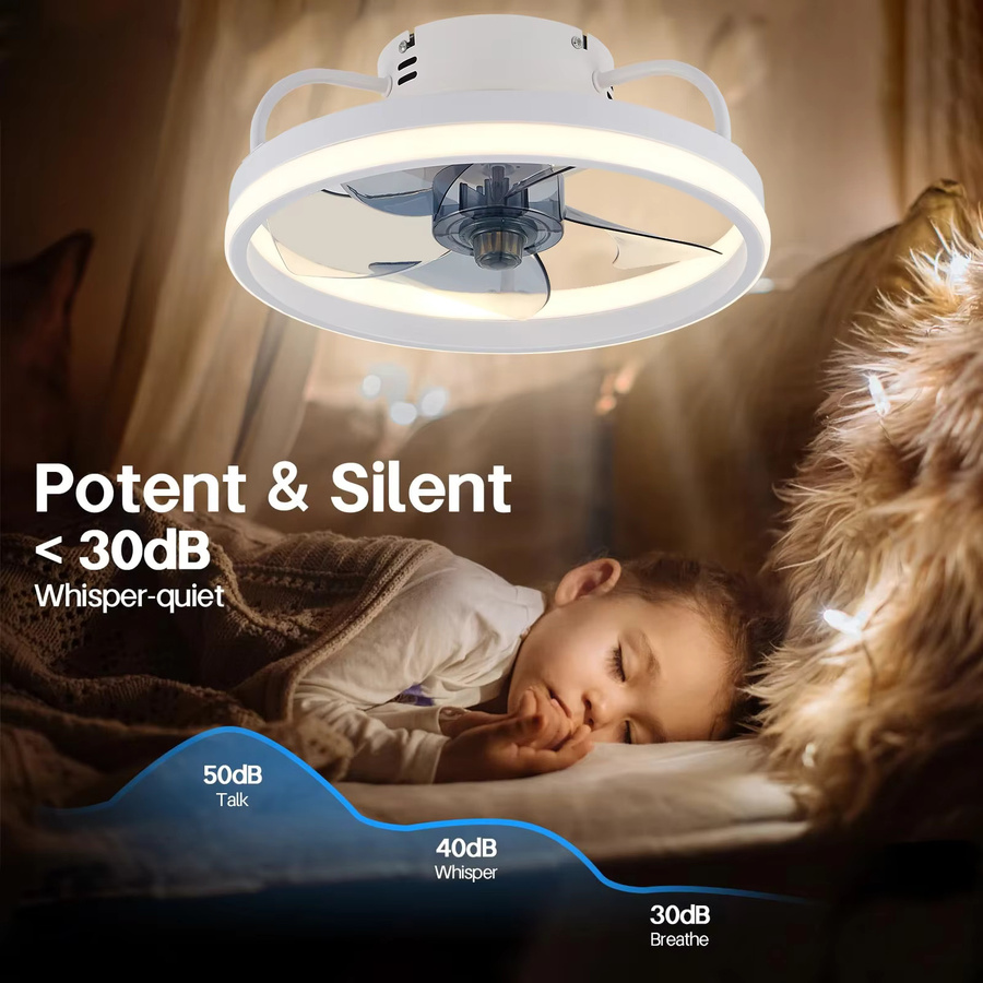 Avehrit Intelligente LED-Deckenventilatorleuchte in Weiß mit 55W, 4400LM, Fernbedienung und App-Steuerung, dimmbar mit 6 Geschwindigkeiten für Schlafzimmer und Wohnzimmer - Bild 4