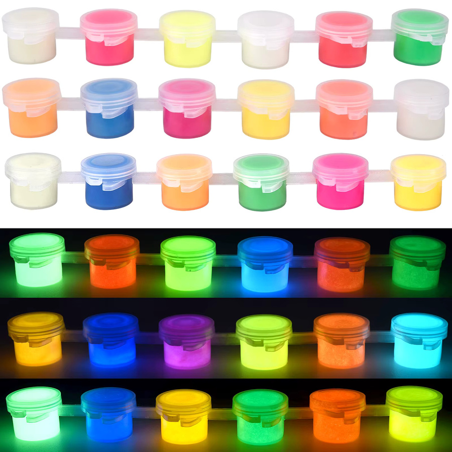6 Stück leuchtende Pigmente in Multicolour für Acrylfarbe, Epoxidharz und DIY-Bastelprojekte - Bild 5