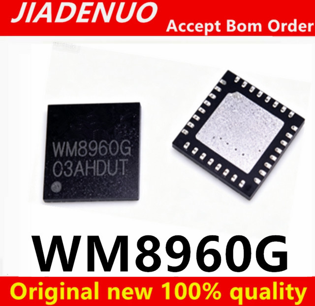 5 Stück JIADENUO WM8960GEFL/RV WM8960G WM8960GEFL WM8960 QFN-32 integrierte Schaltkreise in Schwarz - Bild 1