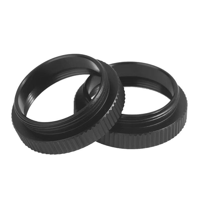 2er-Set Metall C-CS Mount Adapter Ringe mit 5mm Verlängerung in Schwarz für CCTV Objektive - Bild 2