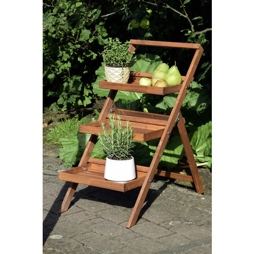 Dobar Klappbare Pflanztreppe aus Holz in Braun, B/T/H: 46 x 50 x 102 cm - Bild 5